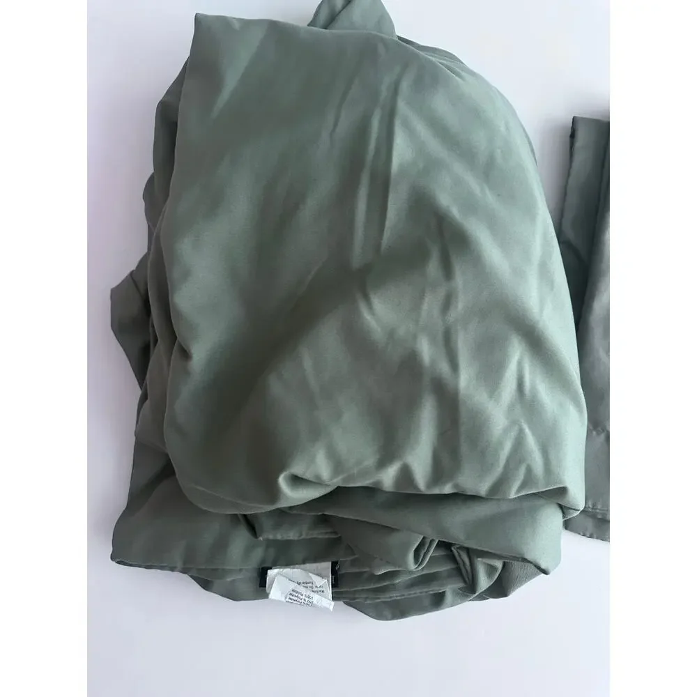 London Fog Green Twin Duvet Cover Set - Soft Microfiber